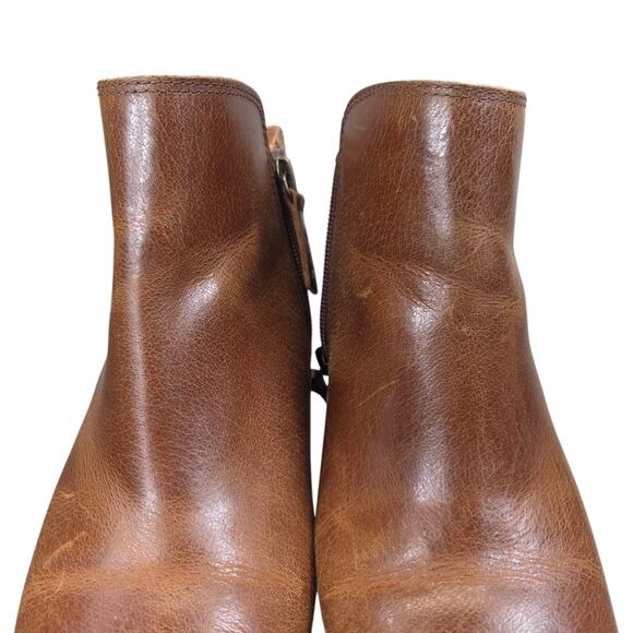 Frye And Co. Booties Womens Size 8 M Judith Ankle Brown Leather Block Heel Vtg - Picture 8 of 14